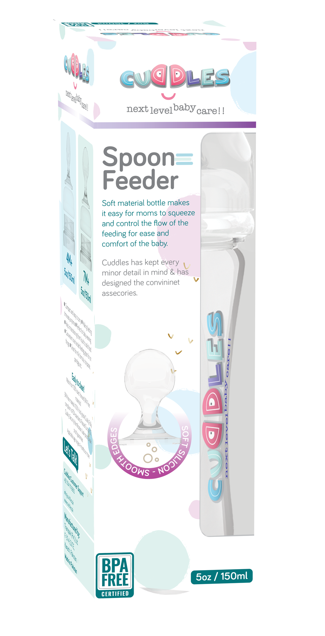 badge Cuddles Baby Spoon Feeder 5Oz/150Ml 4 Month